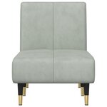 vidaXL Chaise longue gris clair velours