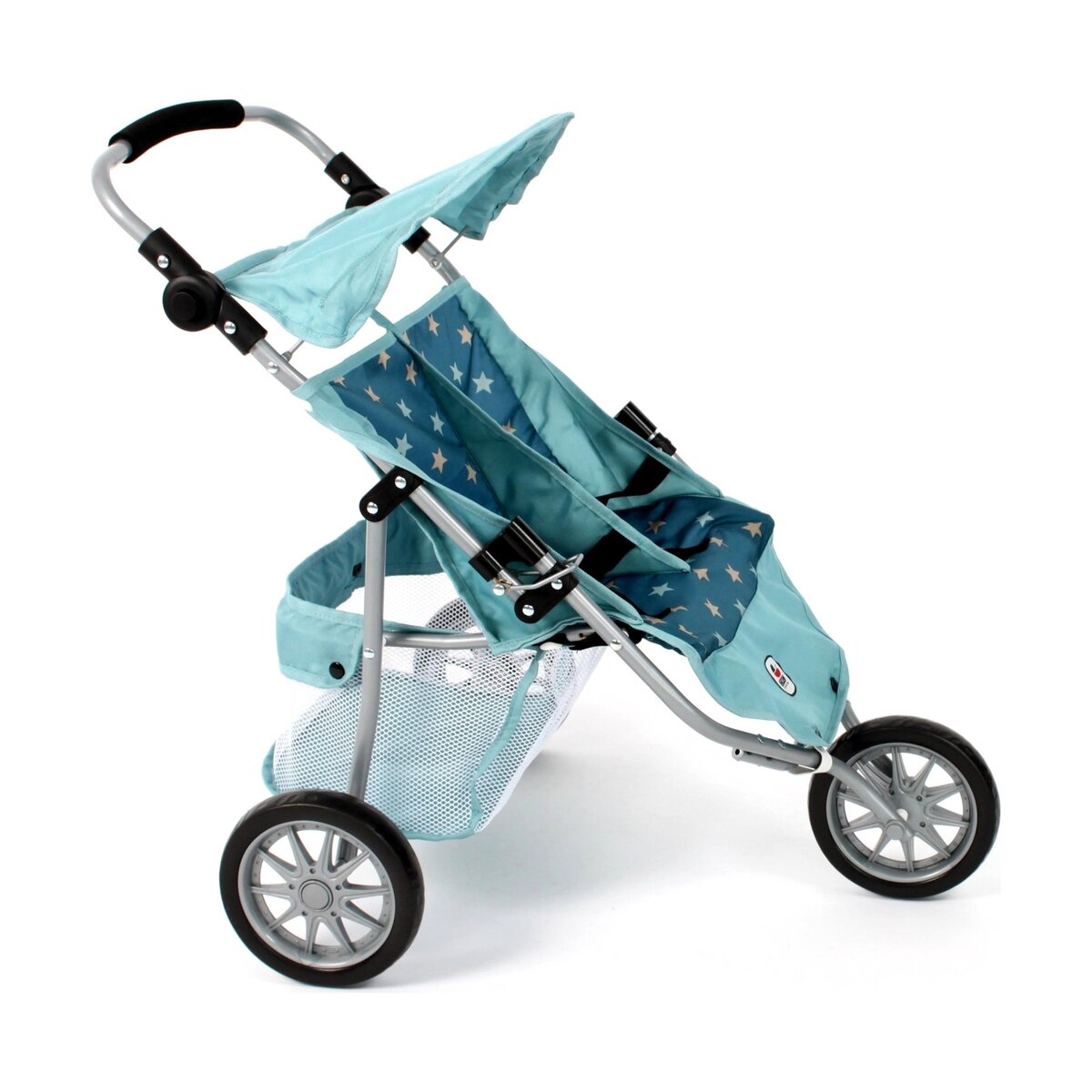 Bayer Chic 2000 – Poussette Double Jogging Pour Poupées – 3 Roues – Poignée Réglable 50-75 Cm – Jusqu'à 50 Cm – Dès 3 Ans