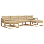 vidaXL Ensemble de canapés d'extérieur 6 pc Blanc et Beige