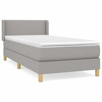 vidaXL Sommier à lattes de lit avec matelas Gris clair 100x200cm Tissu