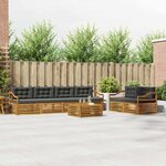 vidaXL Ensemble de canapés d'extérieur 7 Pièces Naturel et Anthracite