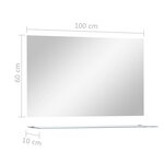 vidaXL Miroir mural avec étagère 100x60 cm Verre trempé