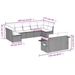 vidaXL Salon de jardin avec coussins 9 Pièces beige résine tressée