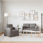 vidaXL Canapé 2 Pièces Taupe 139 x 78 x 80 cm tissu