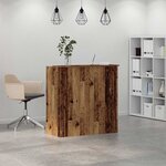 vidaXL Bureau de réception vieux bois 100x50x103 5cm bois d'ingénierie