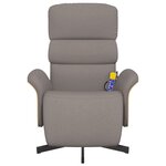 vidaXL Fauteuil inclinable de massage avec repose-pieds taupe tissu