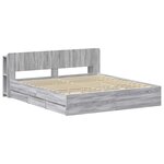 vidaXL Cadre de lit avec rangement Sonoma gris 180 x 200 cm