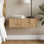 vidaXL Table d'appoint murale 87 5 x 34 5 x 17 cm Bois d'ingénierie