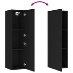 vidaXL Meuble TV Noir 30 5x30x110 cm Bois d’ingénierie