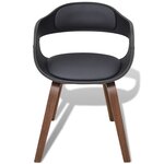 vidaXL Chaises à manger lot de 4 noir bois courbé et similicuir