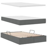 vidaXL Lit avec rangement et matelas Gris foncé 120 x 190 cm tissu