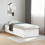 vidaXL Cadre de lit sans matelas blanc 75x190 cm bois d'ingénierie