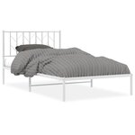 vidaXL Cadre de lit métal sans matelas et tête de lit blanc 107x203 cm