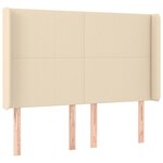 vidaXL Tête de lit à LED Crème 147x16x118/128 cm Tissu