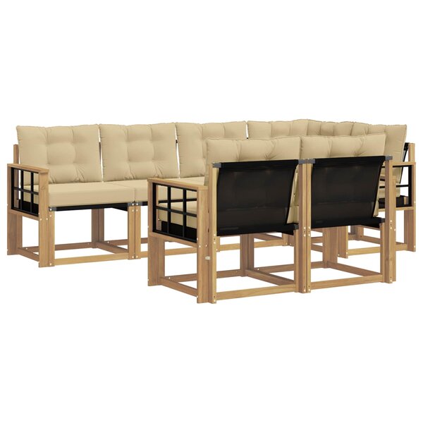 vidaXL Ensemble de canapés d'extérieur 7 Pièces Blanc et Beige
