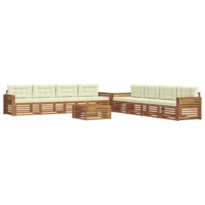 vidaXL Ensemble de canapés d'extérieur 9 Pièces Naturel et Crème