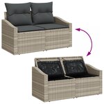vidaXL Ensemble de salle à manger de jardin 5 pièces avec coussins Gris clair en poly rotin