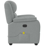 vidaXL Fauteuil de massage inclinable Gris clair Tissu