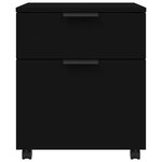 vidaXL Classeur mobile avec roues noir 45x38x54 cm bois d'ingénierie