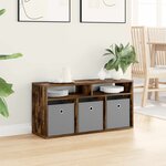 vidaXL Basboard avec tiroir Chêne fumé 87 x 27 5 x 43 cm