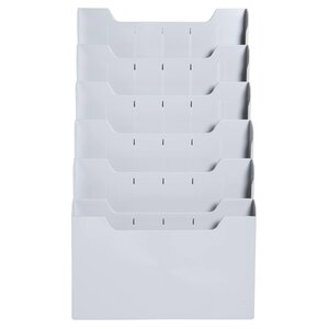 Trieur Mural Modulable Horizontal 6 Compartiments A4 - Gris Lumière - Exacompta