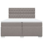 vidaXL Sommier à lattes de lit avec matelas Taupe 200x200 cm Tissu