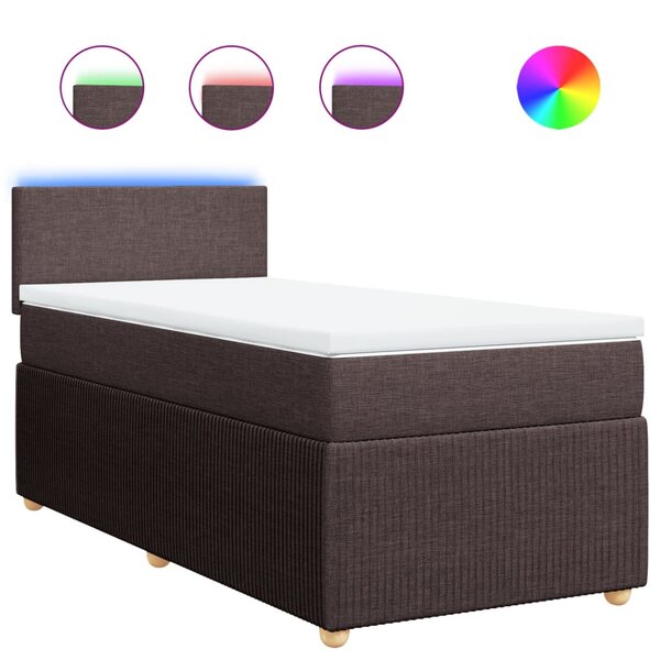 vidaXL Sommier à lattes de lit avec matelas Marron foncé 100x200 cm