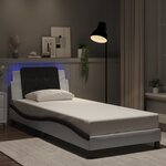 vidaXL Cadre de lit avec LED sans matelas blanc et noir 80x200 cm