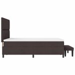 vidaXL Lit à ressorts avec matelas Marron foncé 140 x 200 cm tissu