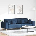 vidaXL Sofa en tissu avec coussin Bleu 208 cm tissu