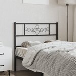 vidaXL Tête de lit métal noir 75 cm