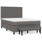 vidaXL Sommier à lattes de lit avec matelas Gris 140x190 cm Similicuir