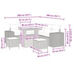 Ensemble de 8 pièces de canapé de jardin avec coussins beige en rattan