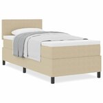 vidaXL Lit avec Sommier avec Matelas Beige Clair 80x200 cm Tissu en Velours Côtelé