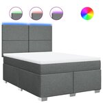 vidaXL Sommier à lattes de lit avec matelas Gris foncé 140x190cm Tissu