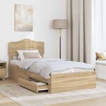 vidaXL Cadre de lit Chêne Sonoma 90 x 200 cm Bois d'ingénierie