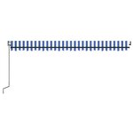 vidaXL Auvent automatique capteur de vent LED 500x350 cm Bleu et blanc