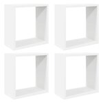 vidaXL Étagères cube murales 4 Pièces blanc 30x15x30 cm