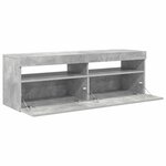 vidaXL Meuble TV avec lumières LED gris béton 120x35x40 cm