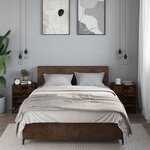 vidaXL Tables de chevet 2 Pièces chêne fumé 40x31x50 cm bois ingénierie