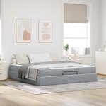 vidaXL Cadre de lit avec stockage Gris clair 180 x 200 cm tissu