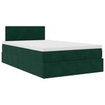 vidaXL Cadre de lit ottoman avec matelas vert foncé 120x200 cm velours