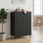 vidaXL Buffet avec tiroir Noir 66 x 34 5 x 91 5 cm Bois d'ingénierie