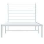 vidaXL Cadre de lit métal avec tête de lit blanc 107x203 cm