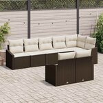 vidaXL Ensemble de canapé de jardin 8 Pièces Marron et blanc polyrotin