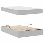vidaXL Lit avec rangement et matelas Gris clair 120 x 200 cm Velours