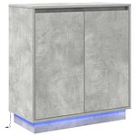 vidaXL Buffet LED Gris béton 71 x 34 5 x 75 cm Bois d'ingénierie