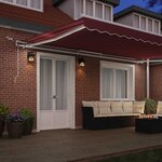 vidaXL Auvent rétractable automatique avec LED bordeaux 500x300 cm