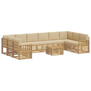vidaXL Ensemble de canapés d'extérieur 8 Pièces Blanc et Beige