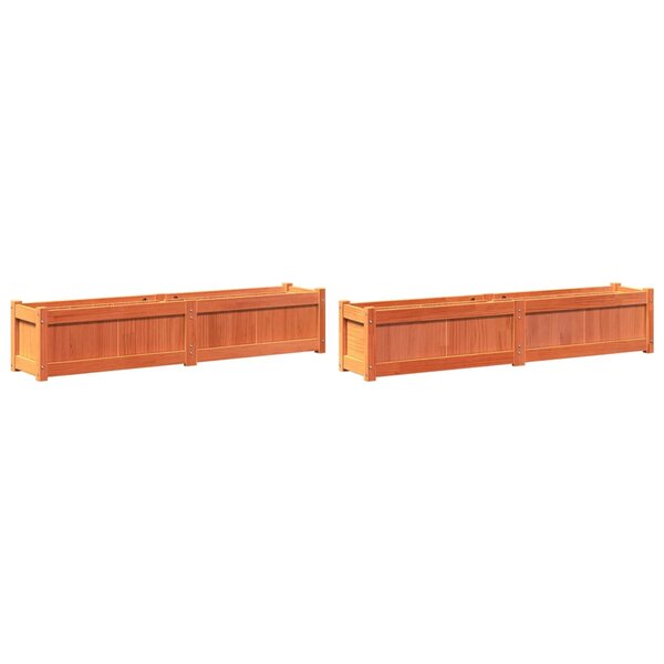 vidaXL Jardinières 2 Pièces cire marron bois de pin massif
